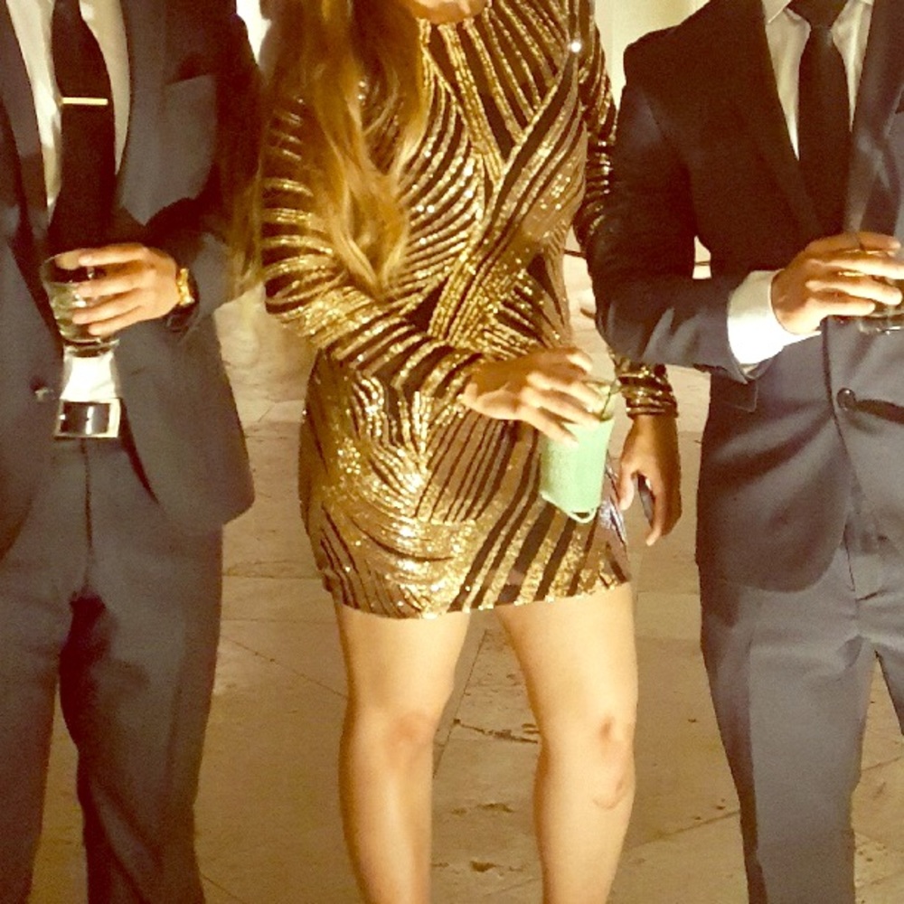 Black and gold formal dress